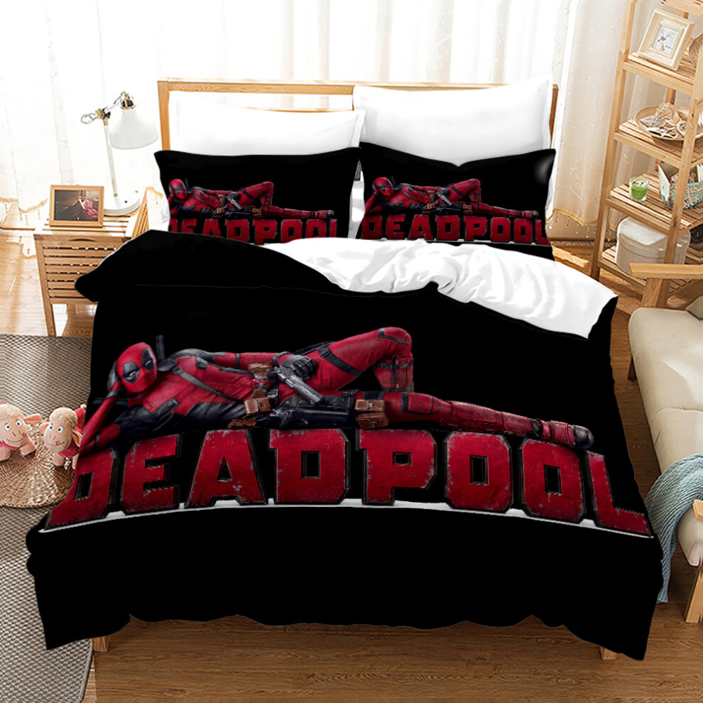 (Style 10, Double(200X200CM/3PCS)) Deadpool Bedding Single Double Duvet Cover UK