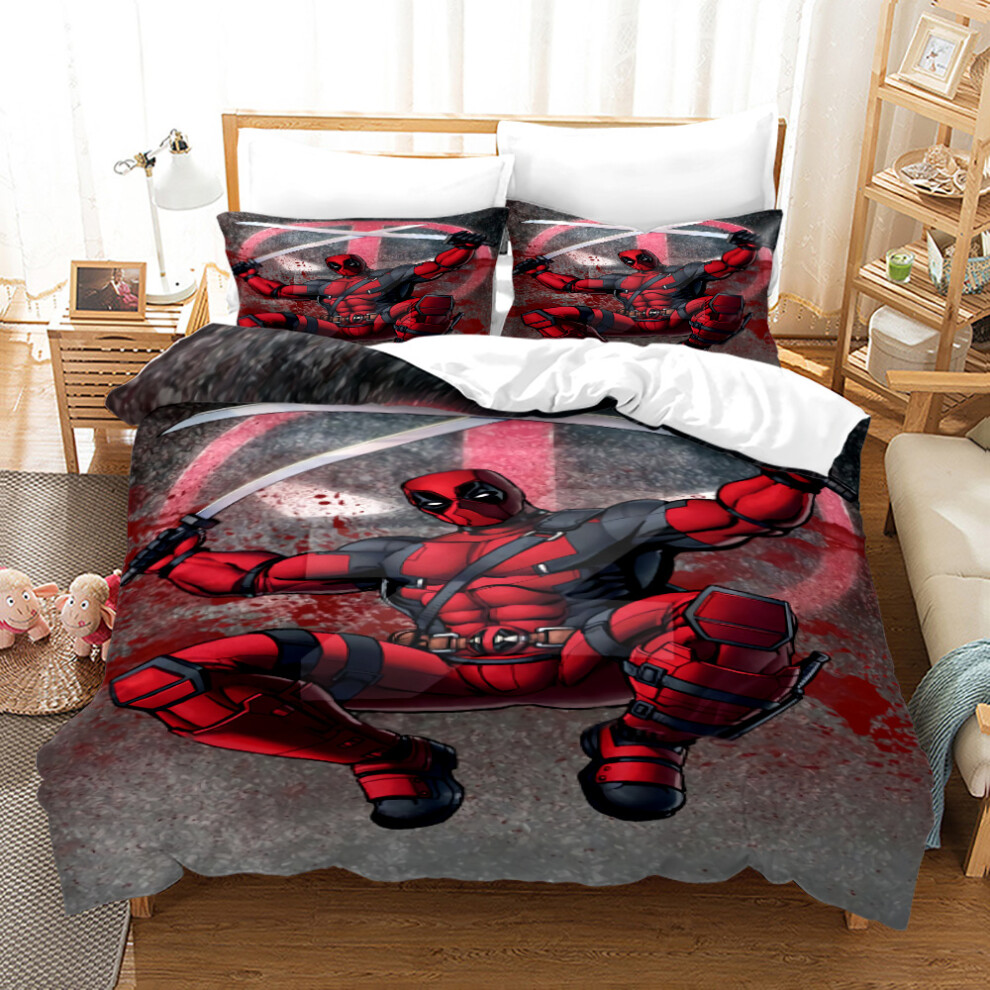 (Style 14, Double(200X200CM/3PCS)) Deadpool Bedding Single Double Duvet Cover UK