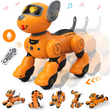 Speech Control Robot Dog Toy for Kids, Interactive Touch & Follow Functions(Orange)