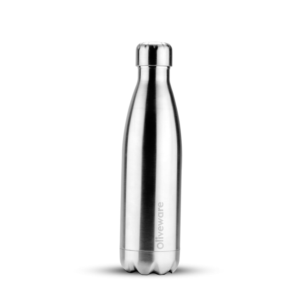 SOPL-OLIVEWARE Sigma Vacuum Double Wall Bottle, Stainless Steel, Hot & Cold, Insulated Bottle, Fit for Indoor & Outdoors (500 Ml, Silver)