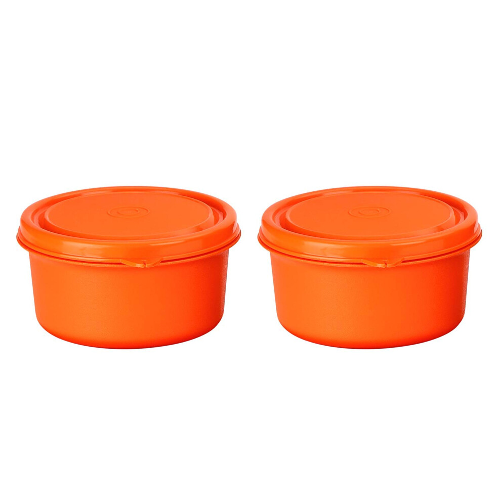 SOPL-OLIVEWARE Benny Containers, BPA Free, Steel Inside, Microwave Safe, Leak Proof, Set of 2 (450ml) - Orange