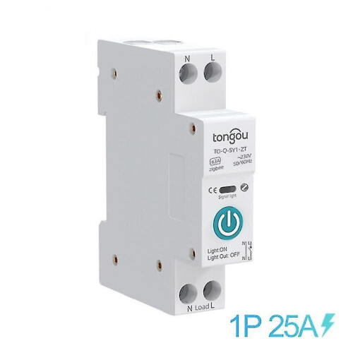 (25A No Metering) Tuya Zigbee Smart Switch Circuit Breaker With Metering 1p 63a Din Rail
