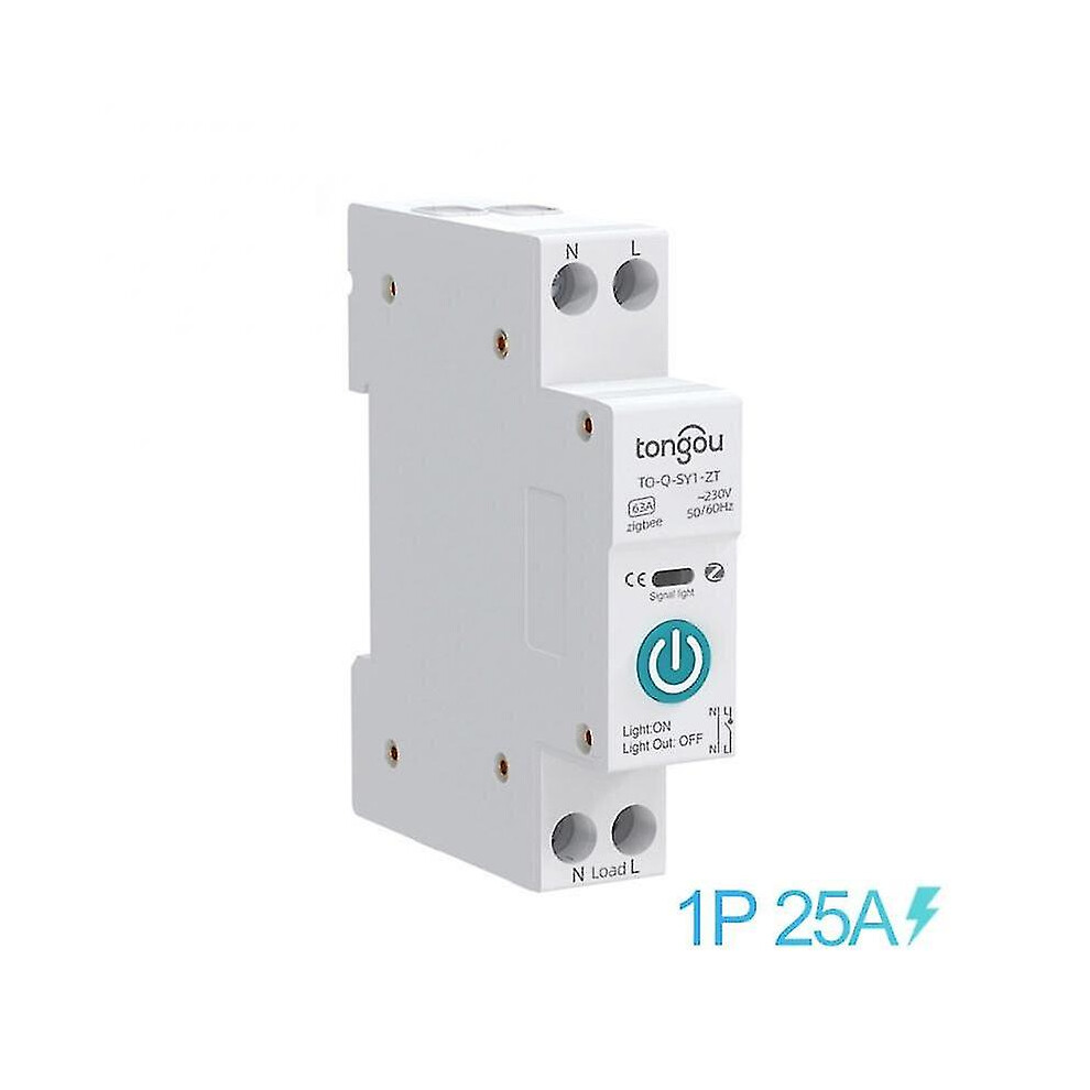 (25A No Metering) Tuya Zigbee Smart Switch Circuit Breaker With Metering 1P 63A Din Rail 9171363480677