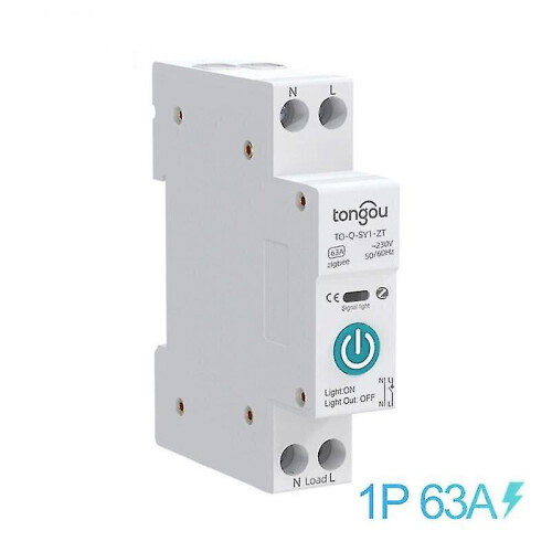 (63A No Metering) Tuya Zigbee Smart Switch Circuit Breaker With Metering 1p 63a Din Rail