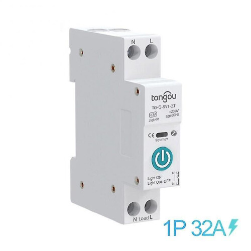 (32A No Metering) Tuya Zigbee Smart Switch Circuit Breaker With Metering 1p 63a Din Rail