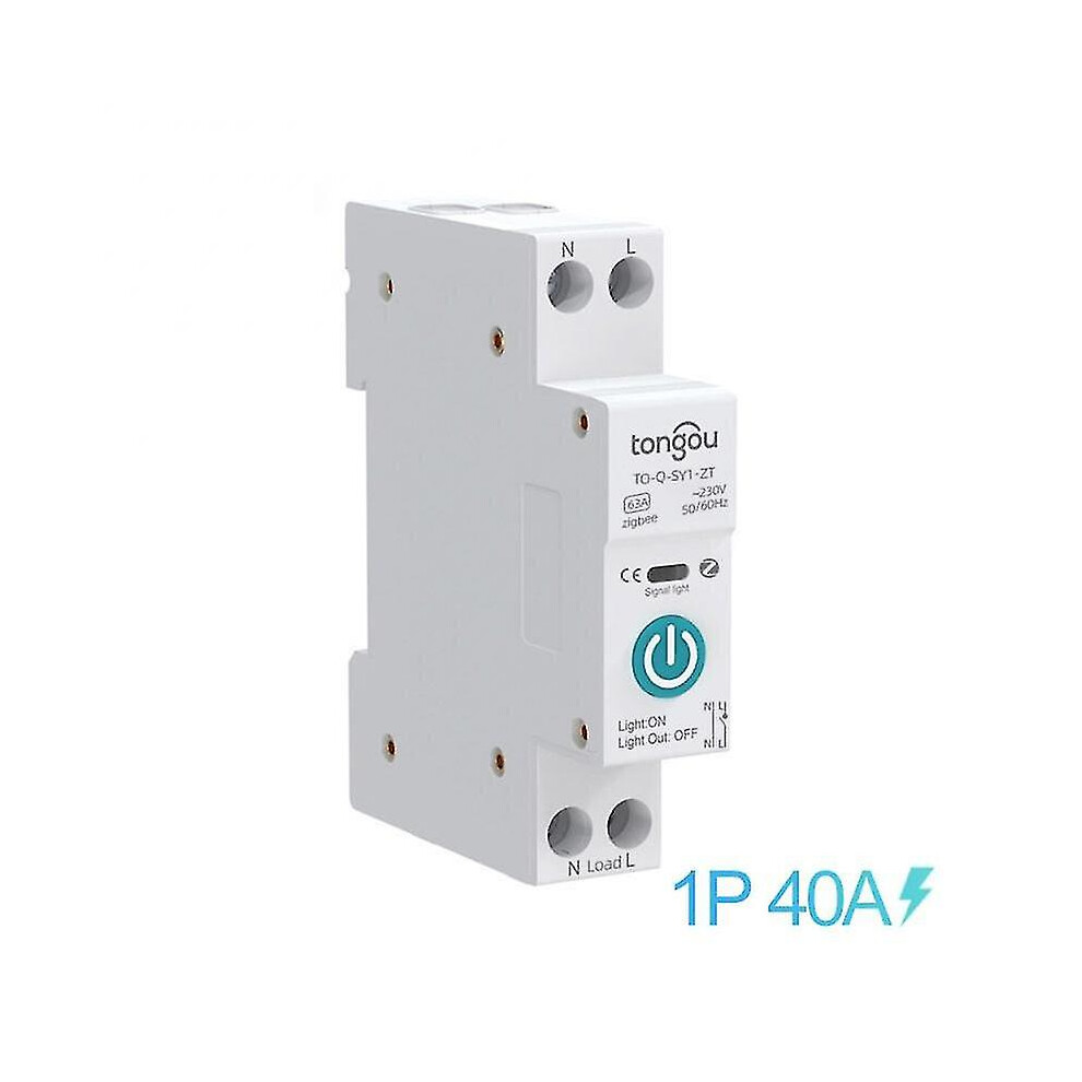 (40A No Metering) Tuya Zigbee Smart Switch Circuit Breaker With Metering 1P 63A Din Rail 9171363480707