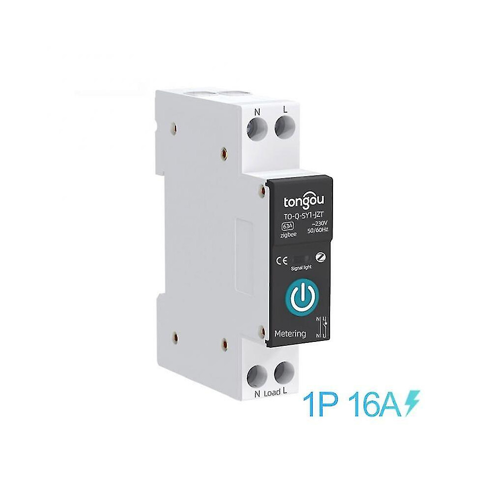 (16A With Metering) Tuya Zigbee Smart Switch Circuit Breaker With Metering 1P 63A Din Rail 9171363480721