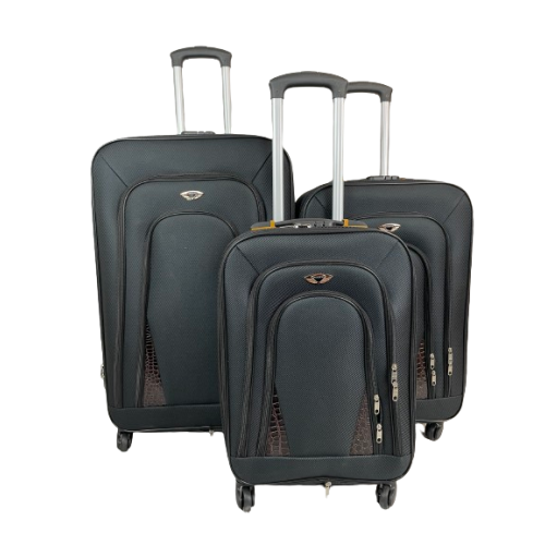 (Black, Set) Hampton & Stewart Light Weight Nylon Suitcase 2