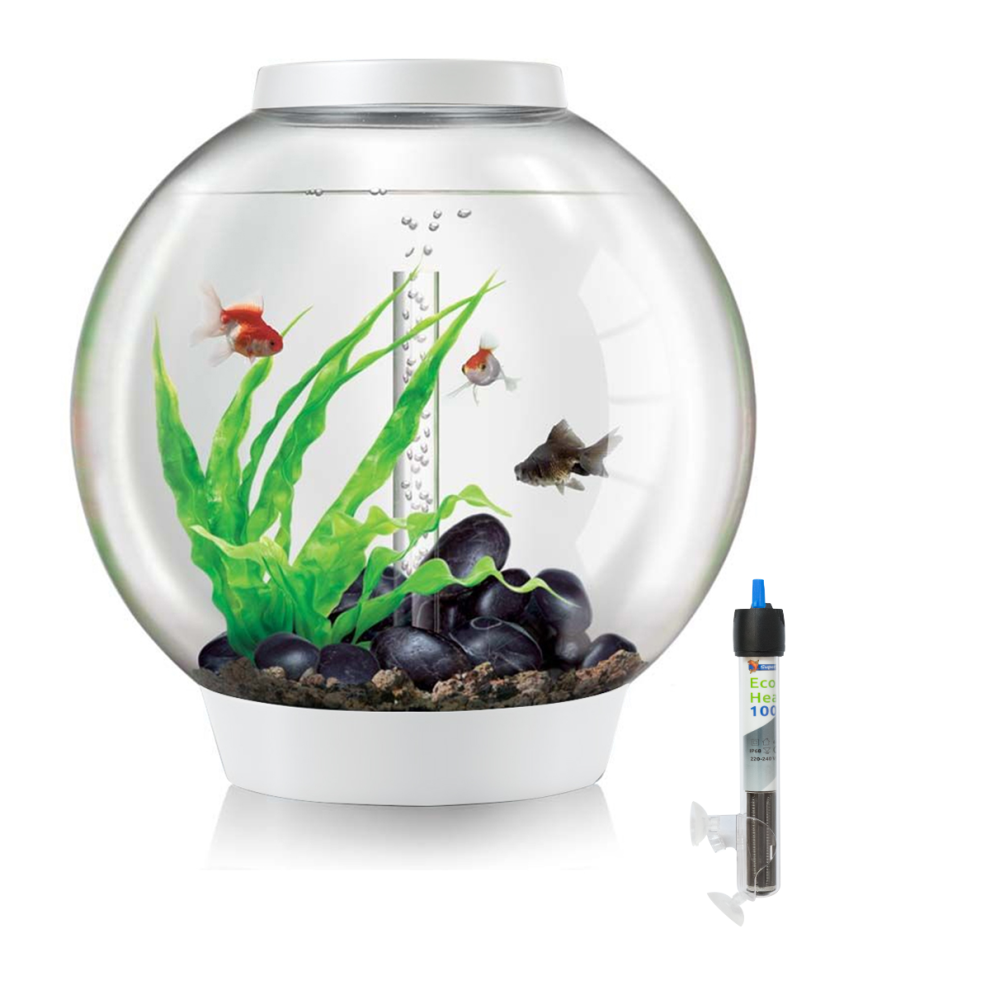 biOrb Classic 60L Aquarium in White with MCR LED Lighting and Heater Pack