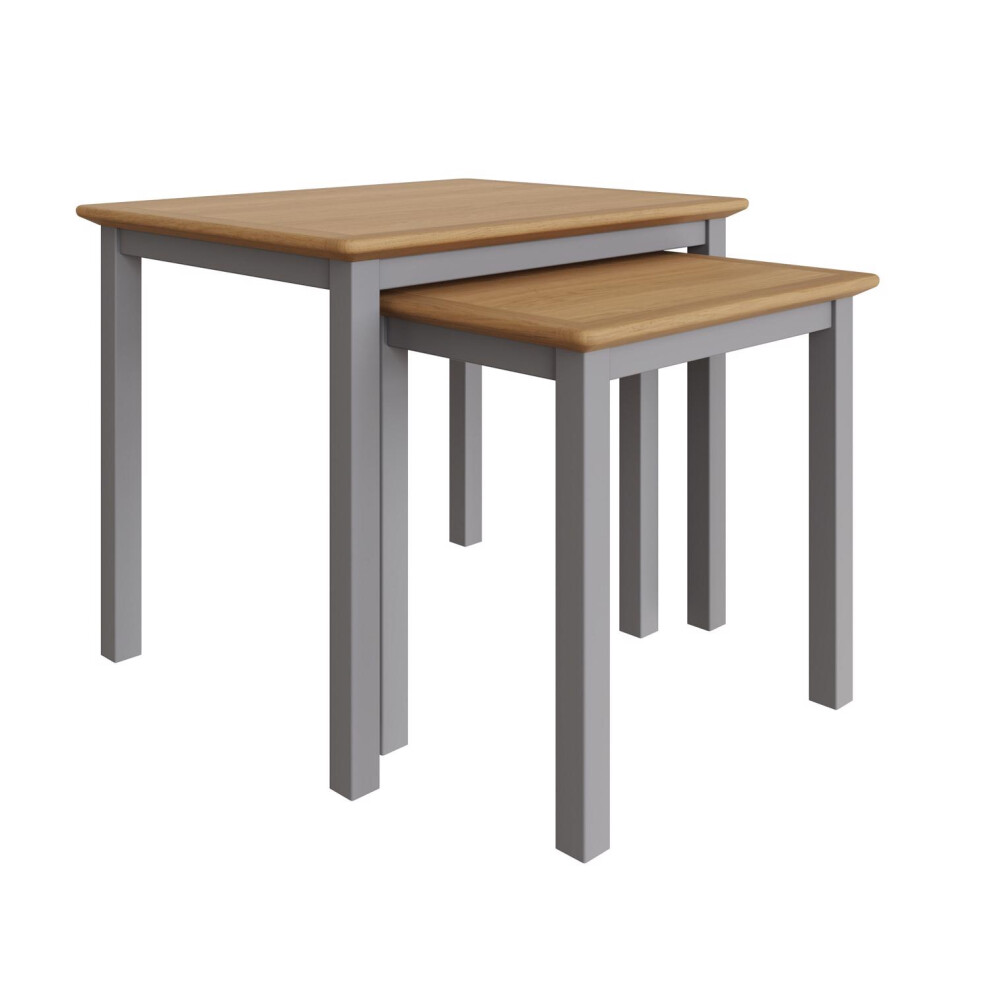 FWStyle Nest of Tables Dove Grey Oak Veneer Assembled