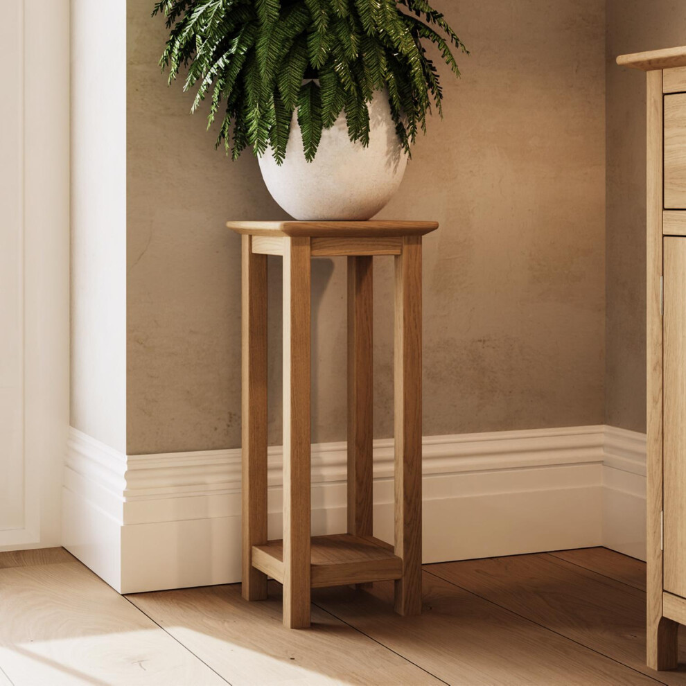 FWStyle Side End Lamp Table Oak Natural