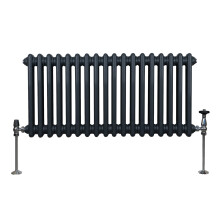 Radiador Tradicional 2 Columnas Calefacción Central Horizontal Gris Antracita 30x83cm