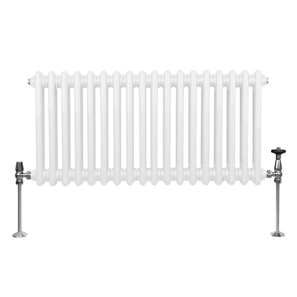 (300mm x 832mm, White) Traditional 2 Column Radiator Heater