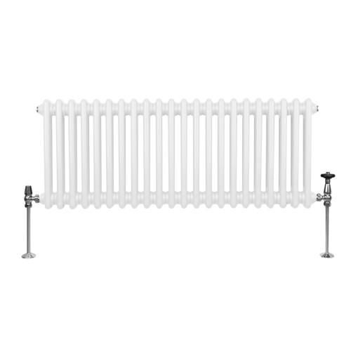 Traditionel 2-søjlet radiator - 300 x 1012 mm - Hvid