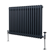 Hagyományos kétoszlopos radiátor - 600 x 832 mm - Antracit szürke