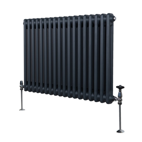 Παραδοσιακό καλοριφέρ 2 στηλών - 600 x 832 mm - γκρι ανθρακί