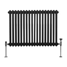 Traditioneller 2-Spalten-Heizkörper - 600 x 832 mm - Schwarz