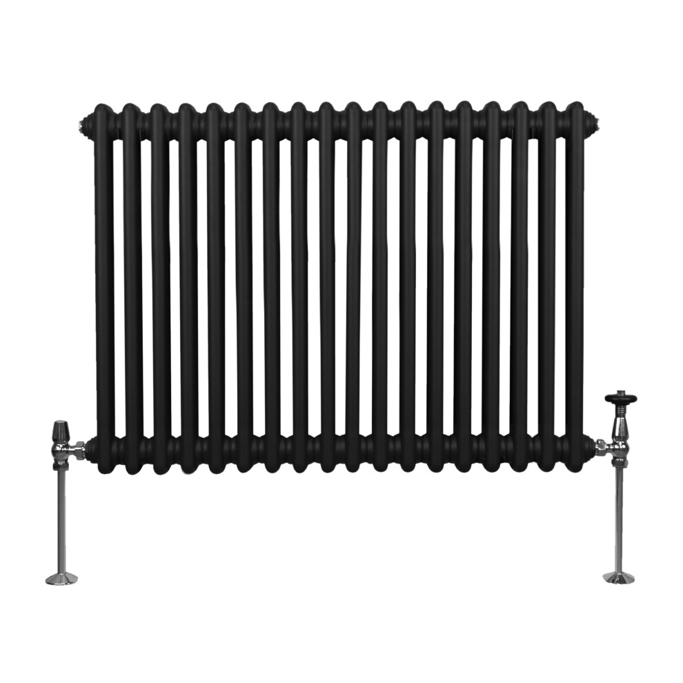 (600mm x 832mm, Black) Traditional 2 Column Radiator Heater