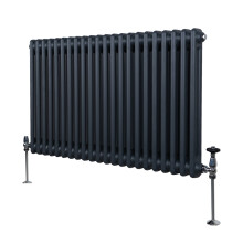 Hagyományos kétoszlopos radiátor - 600 x 1012 mm - Antracit szürke