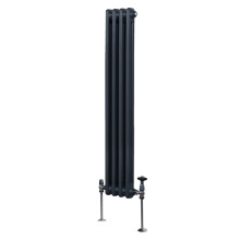 Hagyományos kétoszlopos radiátor - 1500 x 202 mm - Antracit szürke
