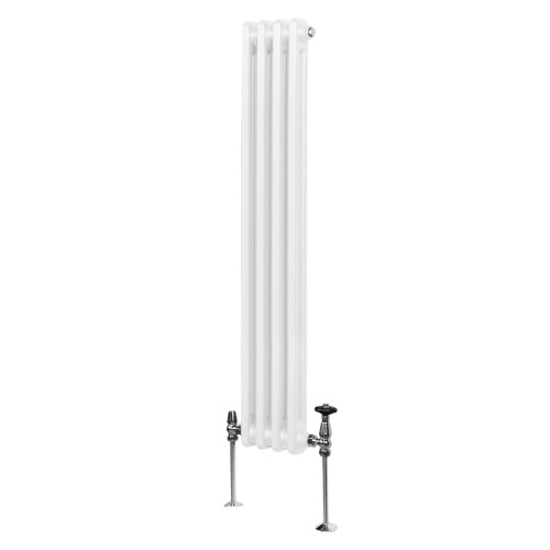Traditionel 2-søjlet radiator - 1500 x 202 mm - Hvid