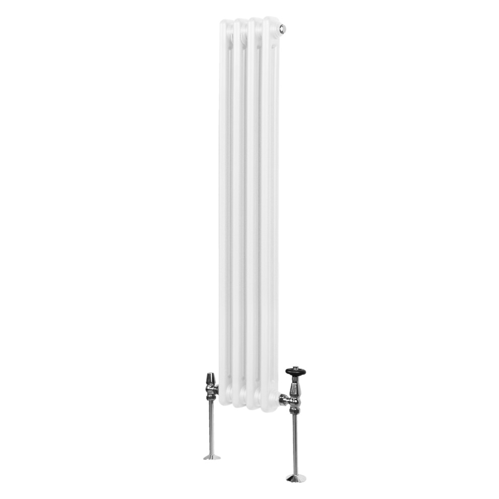 (1500mm x 202mm, White) Traditional 2 Column Radiator Heater