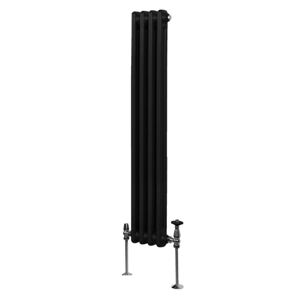 Traditional 2 Column Radiator - 1500 x 202 mm - Black