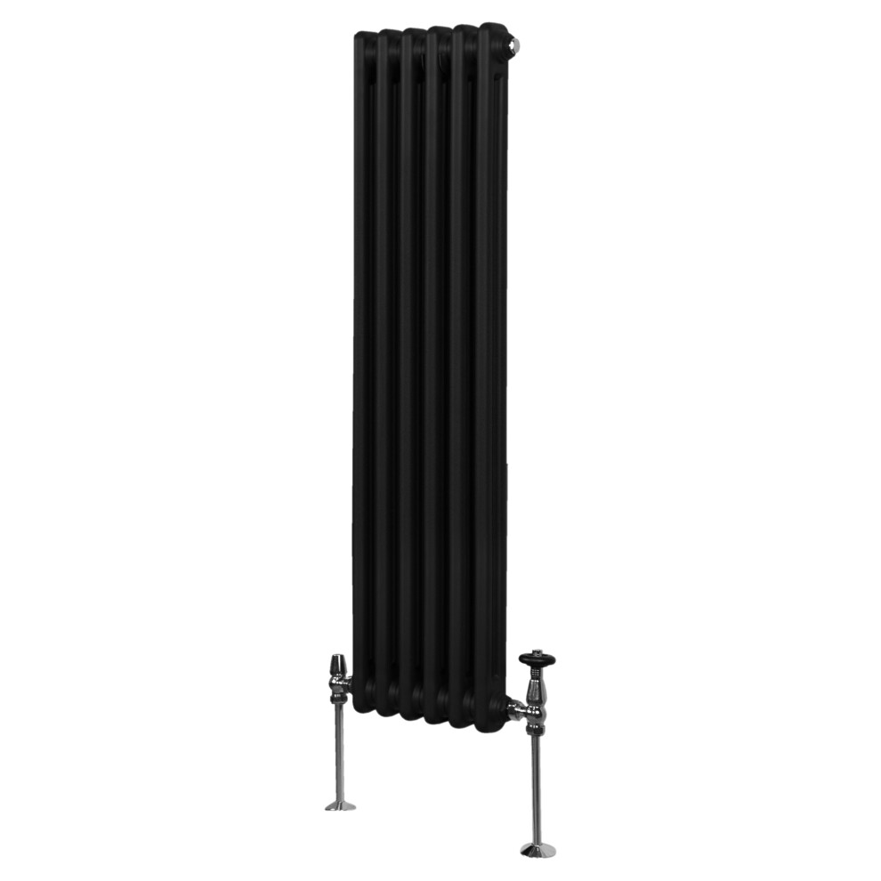 (1500mm x 292mm, Black) Traditional 2 Column Radiator Heater