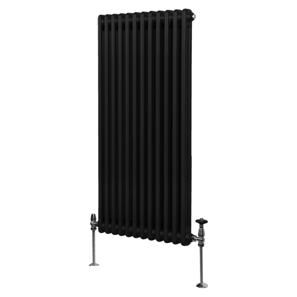 (1500mm x 562mm, Black) Traditional 2 Column Radiator Heater