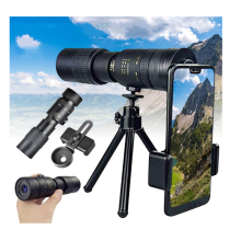 Chronus 10-300X40mm Zoom Monocular, Waterproof Travel Telescope(Black)