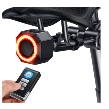 Smart Bike Brake Light, Auto ON/Off, Long Battery Life Rechargeable Bike Back Light, 110dB Loud Antitheft Alarm, Waterproof Rear Bike Light(Black)