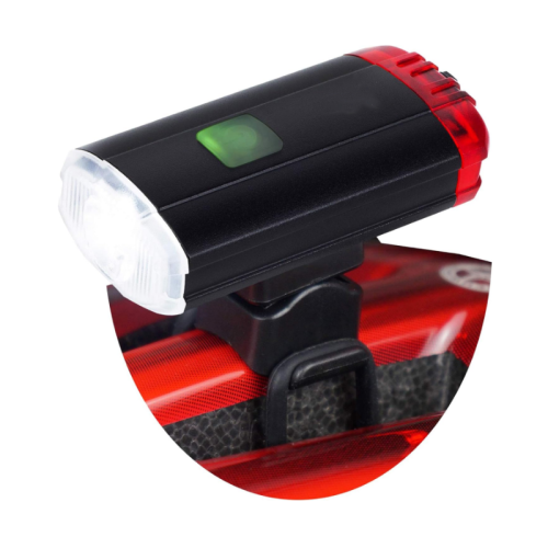 Luz recargable para casco de bicicleta, color negro