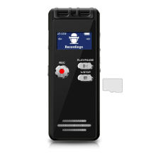Malý 16GB digitálny audio rekordér Dobíjateľný MicroSD rozšíriteľný magnetofón čierny