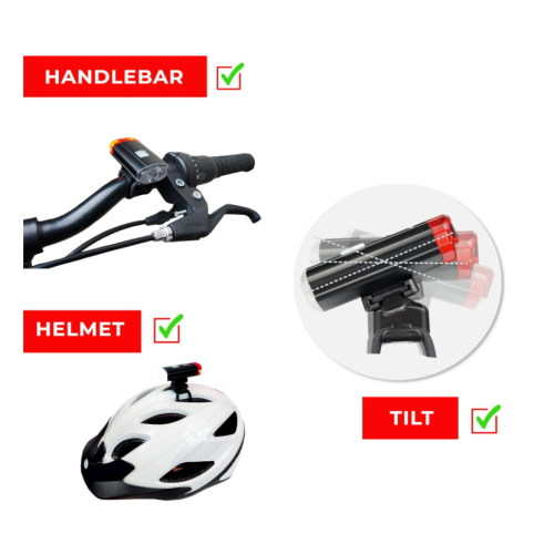 Luz recargable para casco de bicicleta, color negro 1