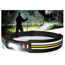 Headlamp Rechargeable, 9000 Lumen Super Bright Led Headlamp Flashlight 260 Wide Beam Head Lamp with Motion Sensor & 10 Light Modes(Black)