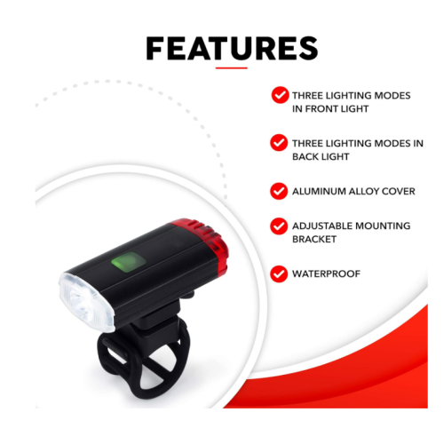 Luz recargable para casco de bicicleta, color negro 2