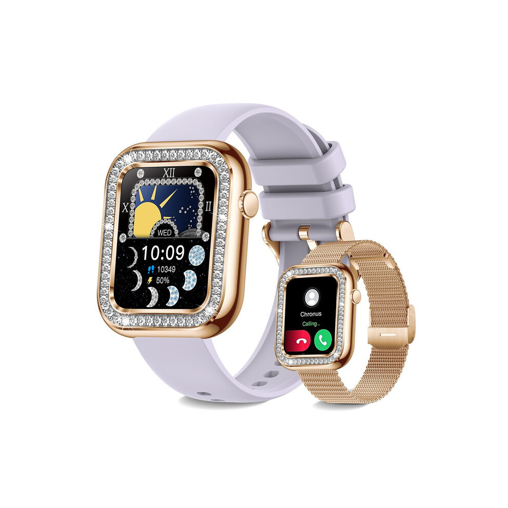 Chronus Smartwatch Women Bluetooth Call 1.57'' With Female Function Sleep Ip67 Waterproof Purple 9331562992276