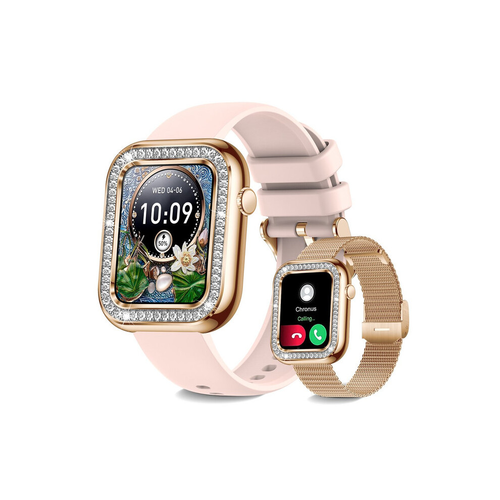 Chronus Smartwatch Women Bluetooth Call 1.57'' With Female Function Sleep Ip67 Waterproof Pink 9331562992214
