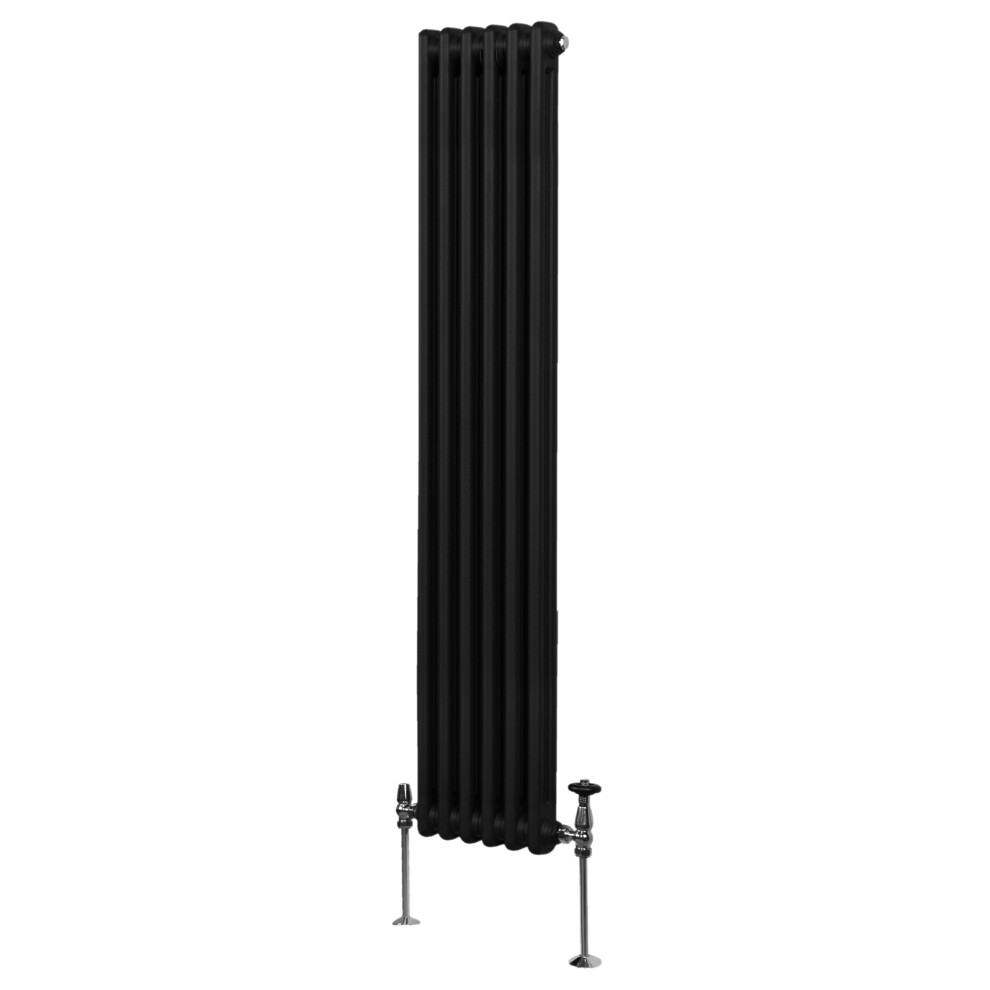 (1800mm x 292mm, Black) Traditional 2 Column Radiator Heater