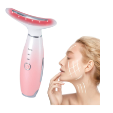 Chronus Face Massager Red Light Therapy Wand 3 Modes Microcurrent Face Lift Device Neck Wrinkle Remove Anti-Aging Led Photon Therapy SkinTightening