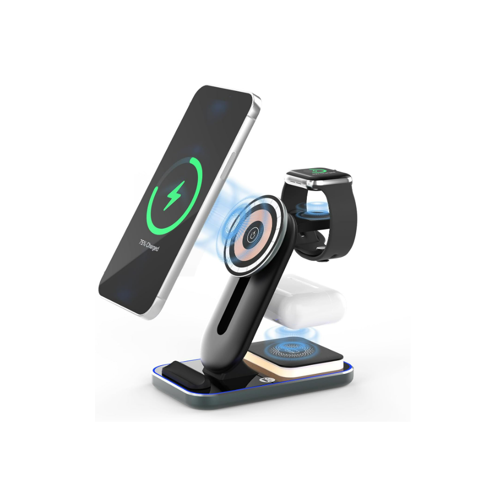 Photos - Other for Mobile Chronus Wireless Charging Station, 15W 3 in 1 Wireless Charger for iPhone 15 14 13 12 11 Pro Max/X/8, iWatch Ultra 8 7 6 5 4