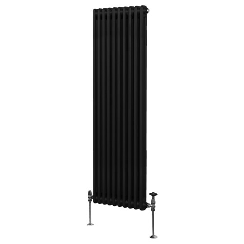 Traditionel 2-søjlet radiator - 1800 x 472 mm - Sort