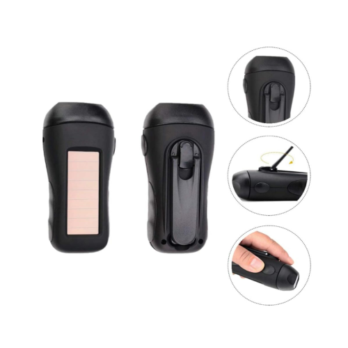 Linterna LED recargable para acampar al aire libre con manivela y carga USB 1
