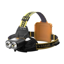 10000 LM LED Headlamp 4* +2*COB+2*Red Headlamp Waterproof Flashlight Rechargeable Torch Lantern(Black)