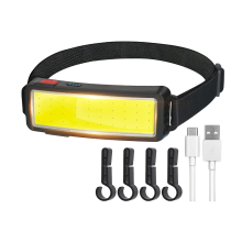 LED Headlamp Flashlight 1200 Lumen USB Rechargeable COB Floodlight Lightweight, Waterproof Headlight - Work Light for Hard Hat(Black)