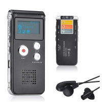8GB USB nabíjateľný hlasový záznamník LCD diktafónový záznamník s multifunkčným digitálnym zvukom a MP3 prehrávačom čierny