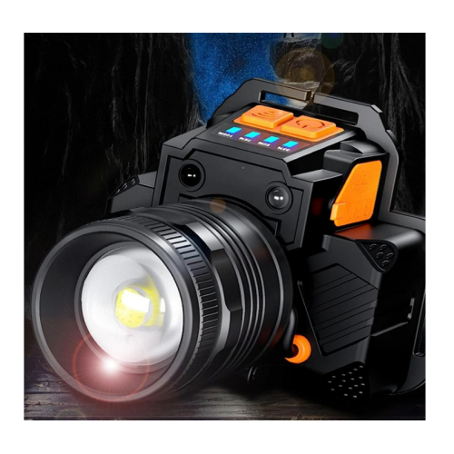 Chronus LED Head Torch Headlamp USB Rechargeable, Waterproof Zoomable Rotatable Head Torch Flashlight with 3 Modes(Black) 2