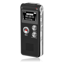 Digitálny hlasový záznamník USB nabíjateľný diktafón s 30 hodinami digitálneho nahrávania zvuku a MP3 prehrávačom v čiernej farbe