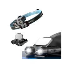 LED Caps Head Torch Rechargeable with Clip, Head Torch LED Super Bright with Locking Hook for Camping, Portable Led Head Light with 5 Modes(Black)