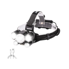 Headlamp XP50.2 Led Head Lights Zoom Headlights USB Rechargeable Head Flashlight(Black)